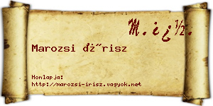 Marozsi Írisz névjegykártya